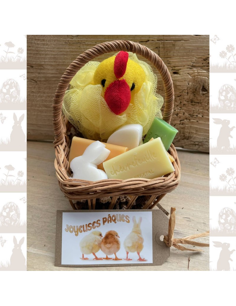 panier de Pâques poussin